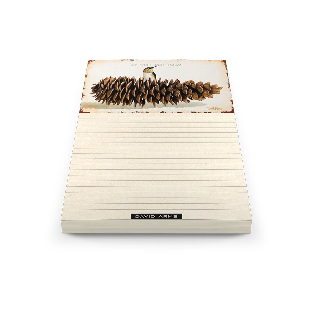 “Be Still And Know” (pine cone) Notepad