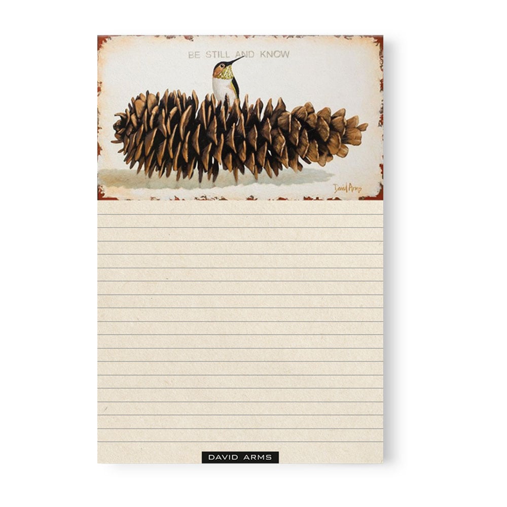 “Be Still And Know” (pine cone) Notepad