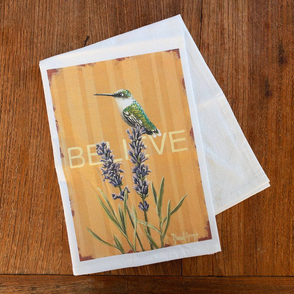 “Believe” Flour Sack Tea Towel