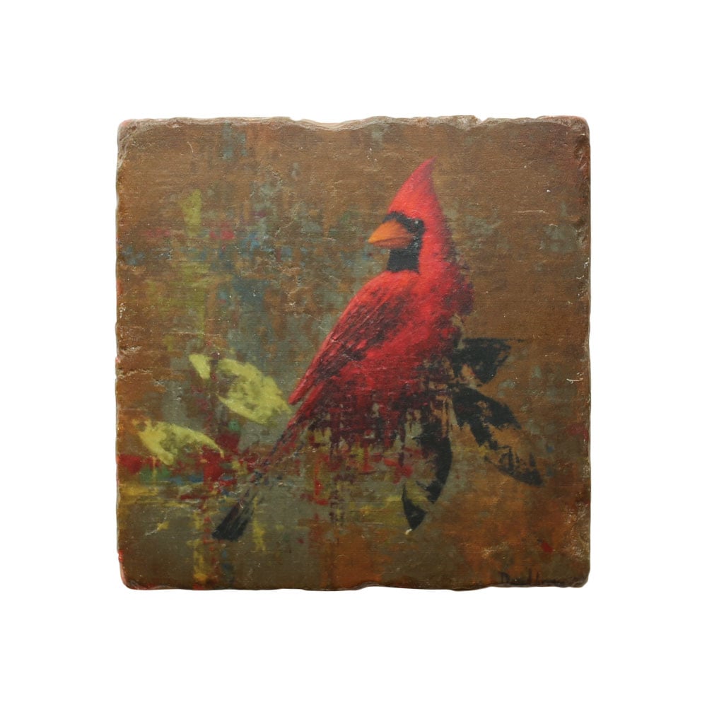 “Cardinal” Marble Coaster