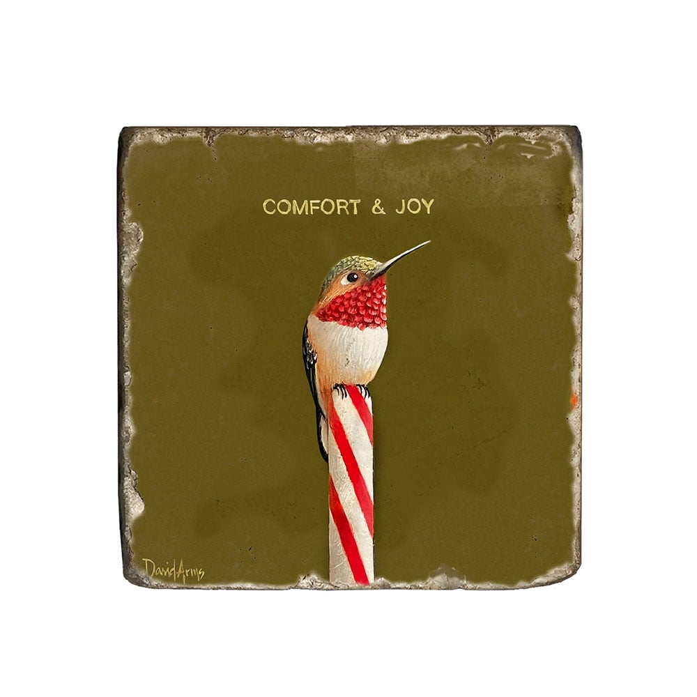 “Comfort & Joy” Marble Coaster