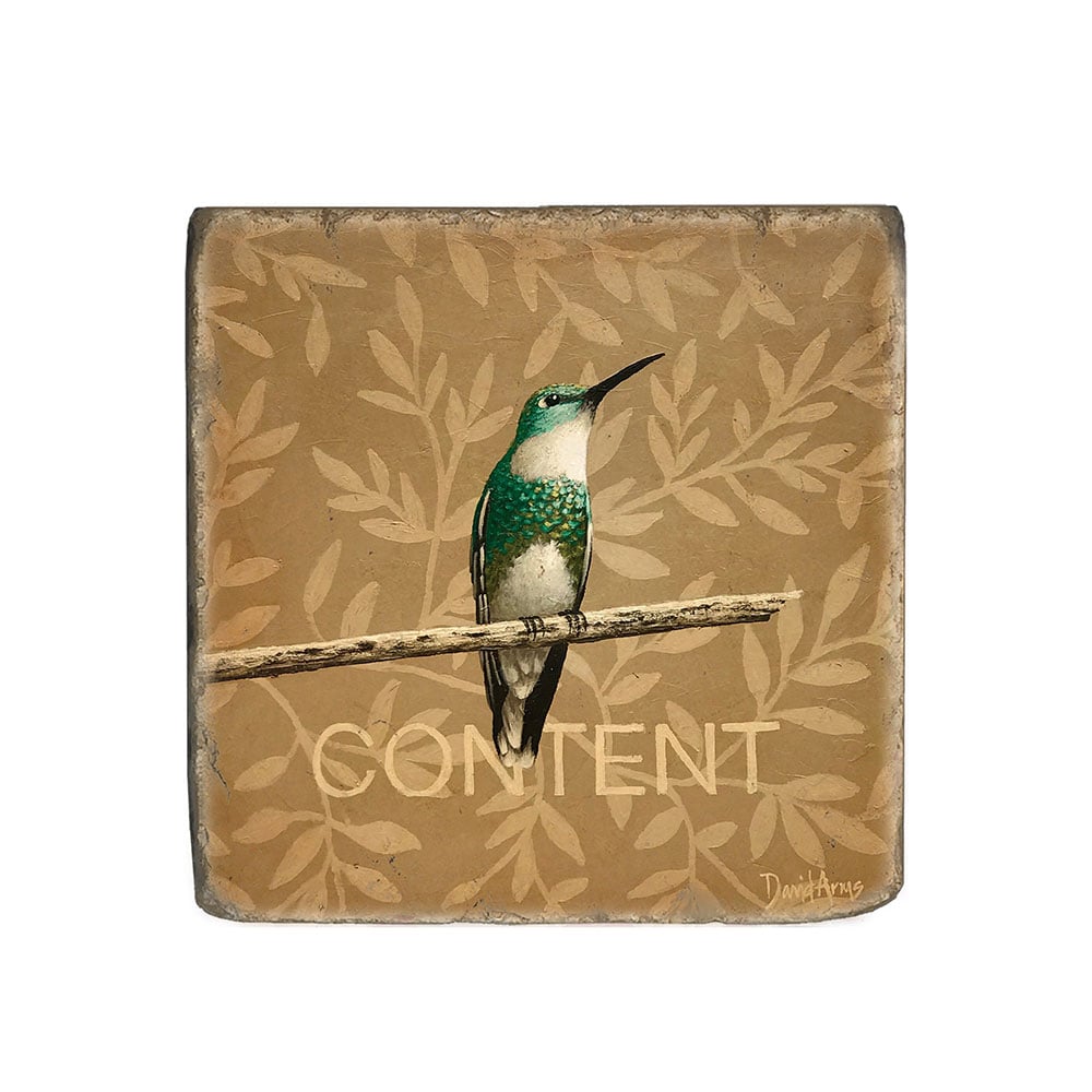 "Content" Marble Coaster