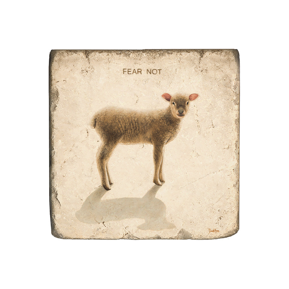 “Fear Not” (lamb) Marble Coaster