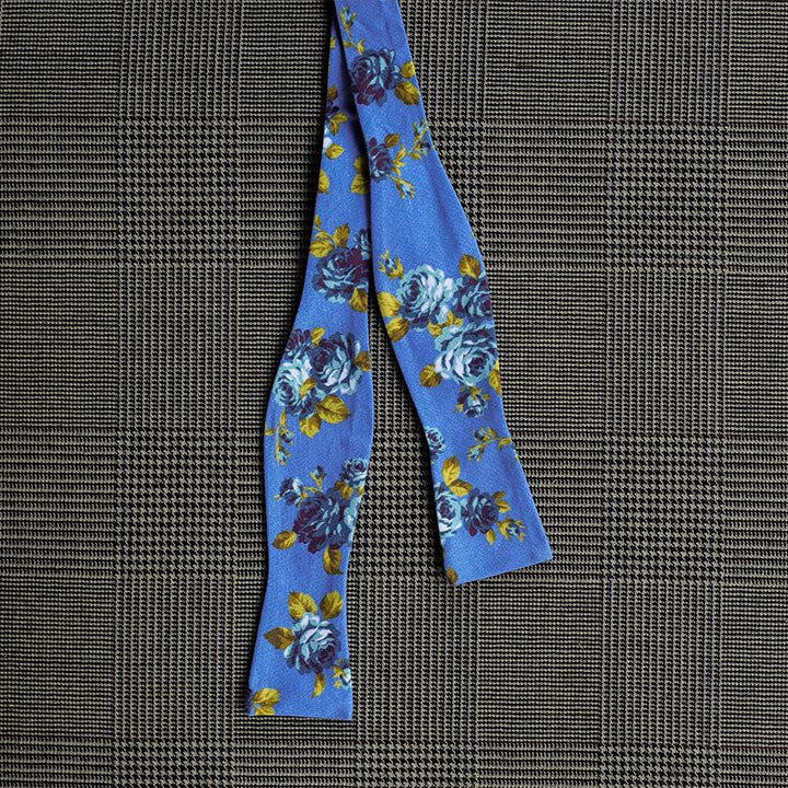 Floral Bow Tie (Blue)