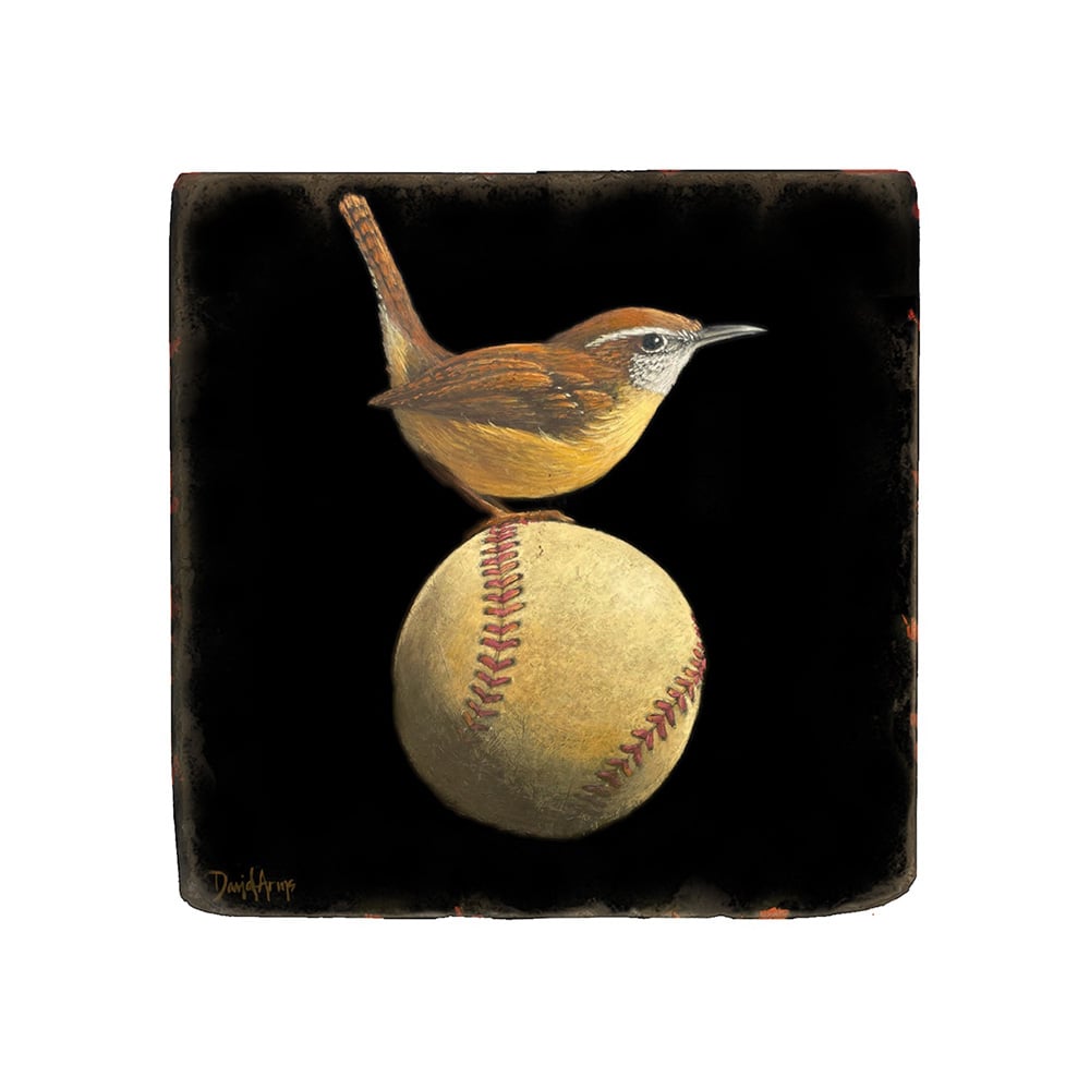 “Fly Ball” (wren) Marble Coaster