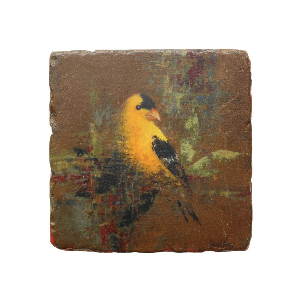 “Goldfinch” Marble Coaster