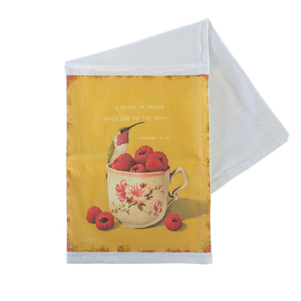 “Heart at Peace” Flour Sack Tea Towel