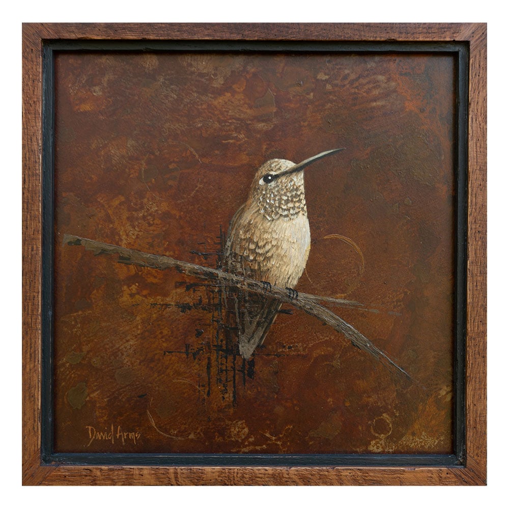 Hummingbird II • 12x12 (metal/wood)