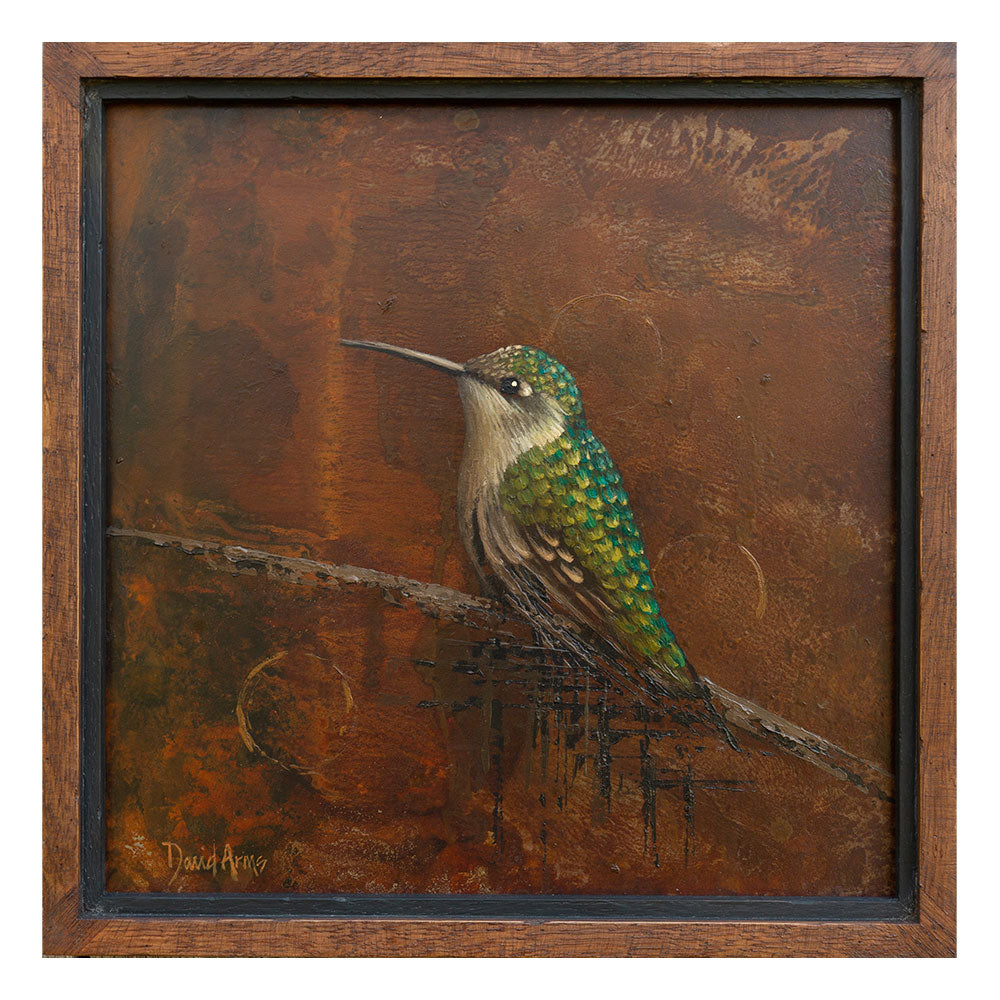 Hummingbird III • 12x12 (metal/wood)
