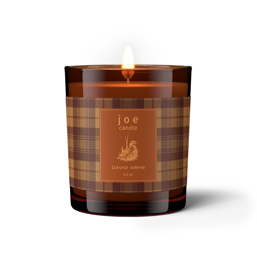 “Joe” Candle in Amber Glass