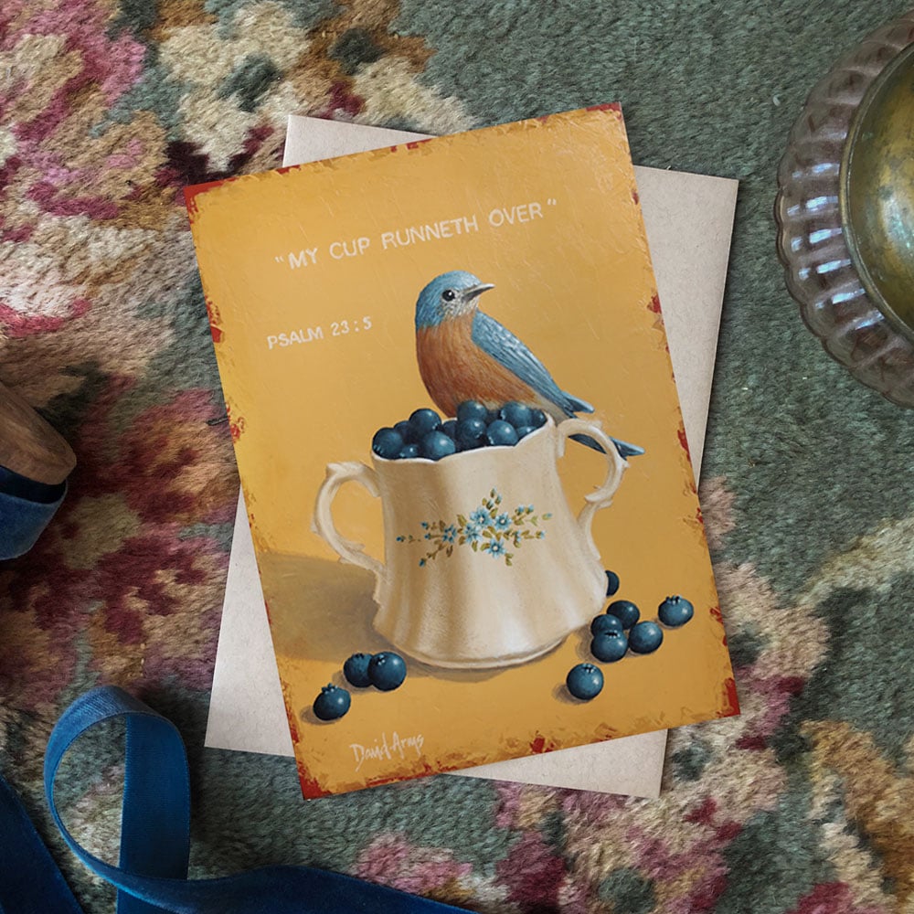 “My Cup Runneth Over” (Blueberries) Notecards
