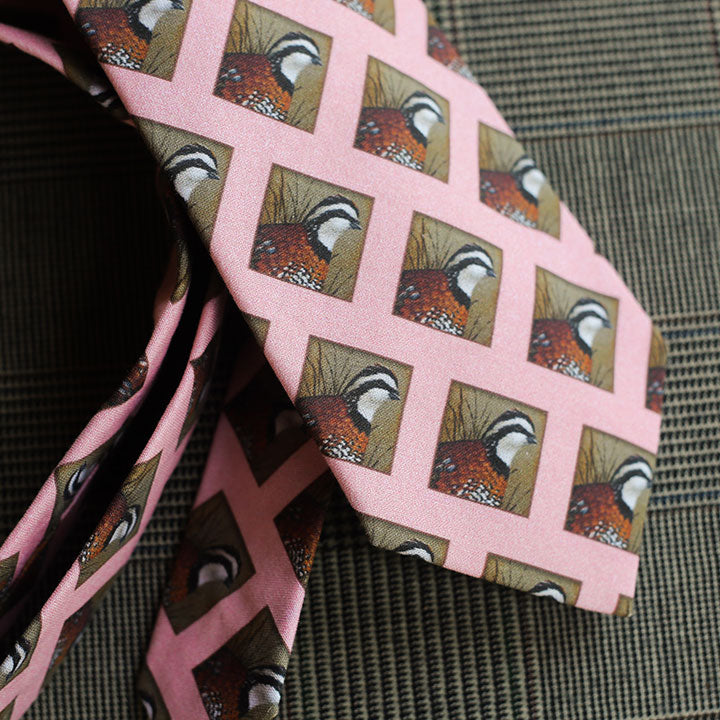 Quail Necktie (Pink)