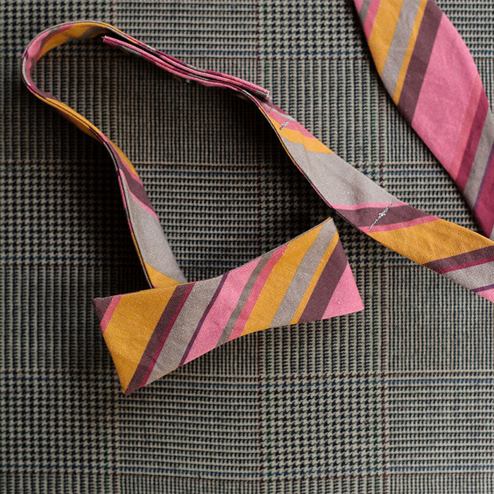 Stripe Bow Tie (Pink & Gold)