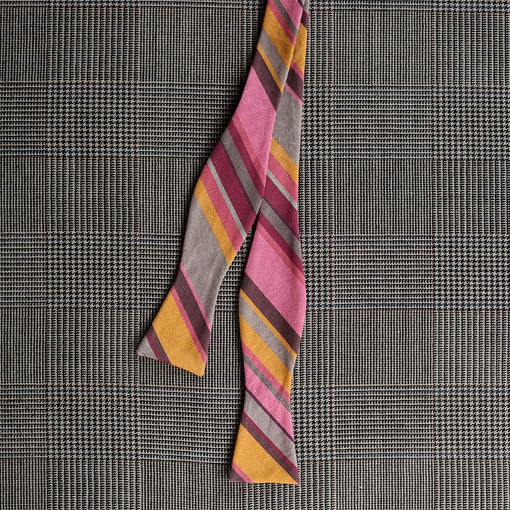 Stripe Bow Tie (Pink & Gold)