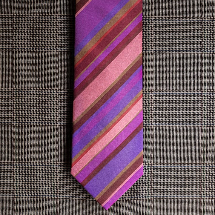 Stripe Necktie (Pink & Purple)