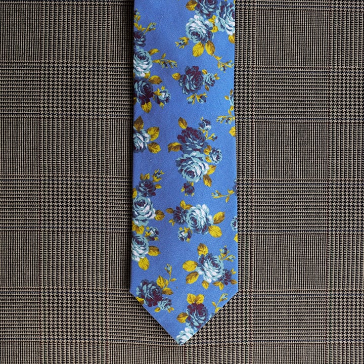 Floral Necktie (Blue)