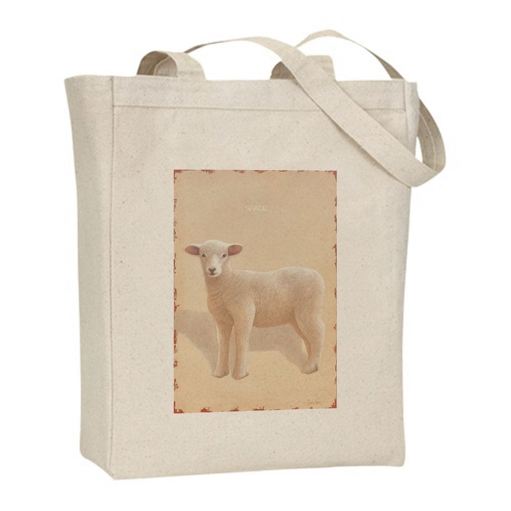“Grace” (Lamb) Canvas Tote Bag
