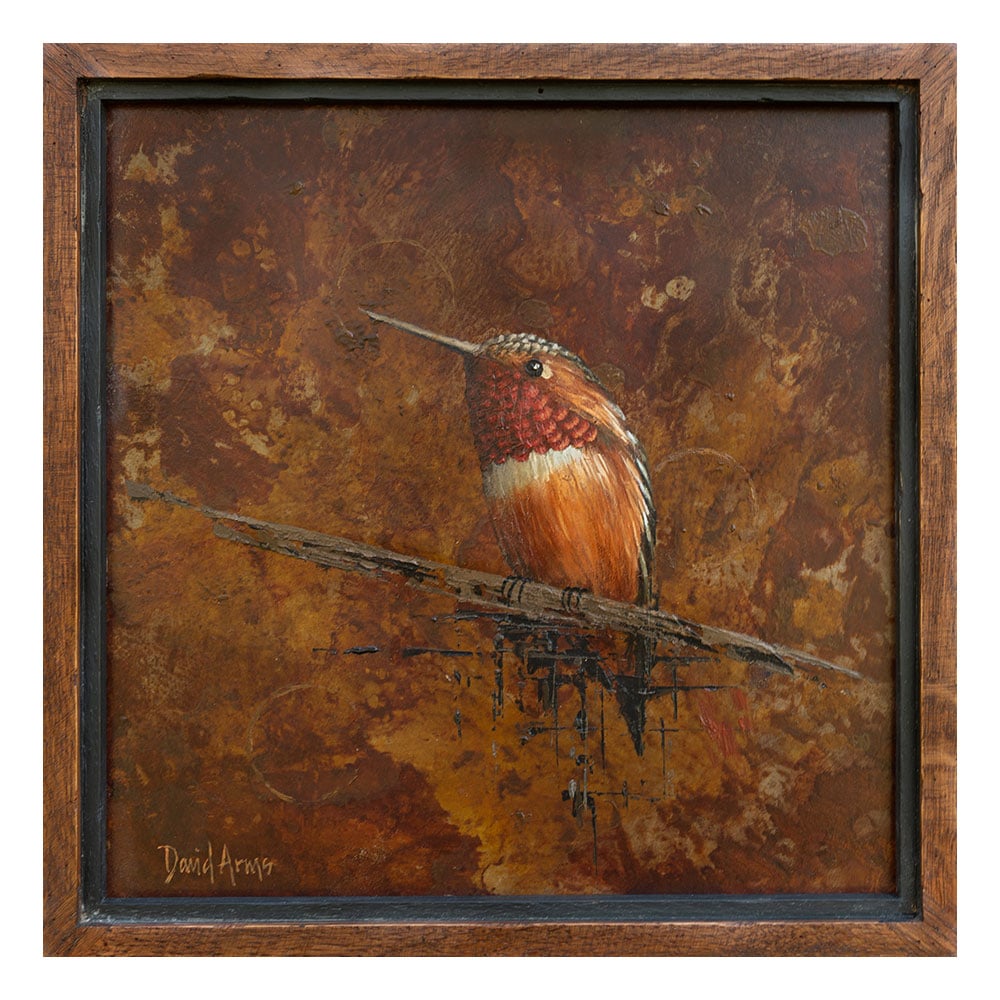 Hummingbird I • 12x12 (metal/wood)