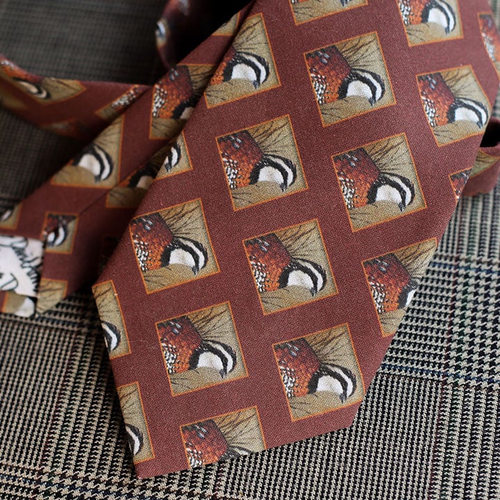 Quail Necktie (Rust)