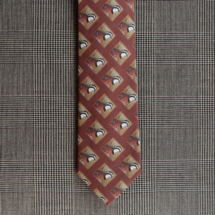 Quail Necktie (Rust)
