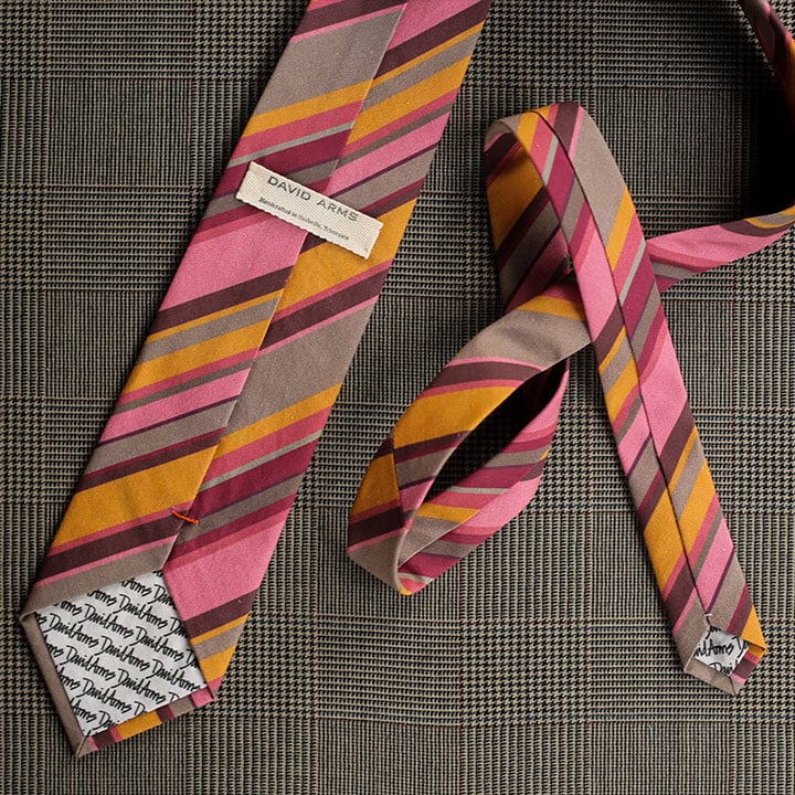 Stripe Necktie (Pink & Gold)