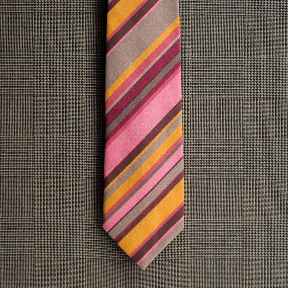 Stripe Necktie (Pink & Gold)